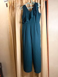 Elegant Teal Ruffle Jumpsuit