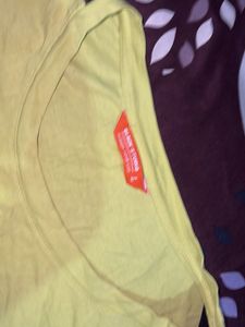 Lime Green T-Shirt with Black and White Cuffs