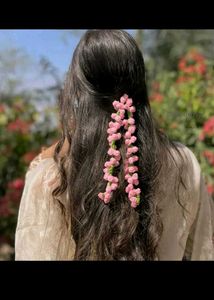 Crochet pink gajra handmade