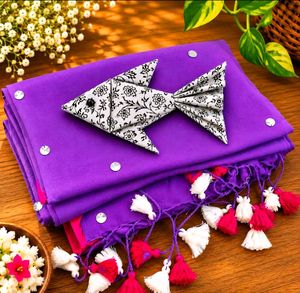 ✨ Royal Orchid Mul Cotton Saree