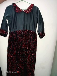 Women Secquence Gown With Net Dupatta