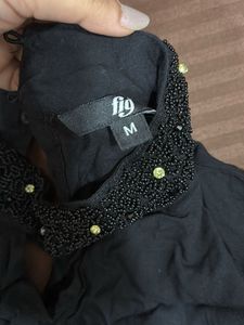 Elegant Beaded Neckline Top