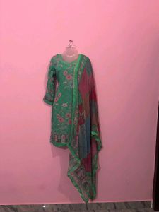 Green Floral Print Kurta