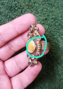Mother Of Pearl And Citrine Vintage Statement Ring