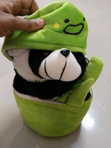 Adorable Panda Stuffed Toy with Bamboo