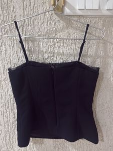 Forever New Black Lace Trim Camisole Top