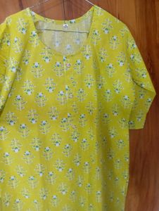 Vibrant Printed Yellow Kurta
