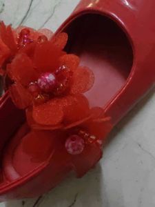 Red Flower Girl Shoes