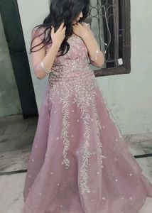 Elegant purple zarkan with katdana Embroidered Gow