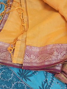 Beautiful Yellow Saree with Embellished Border