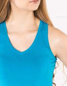 Aqua Blue V-Neck Tank Top