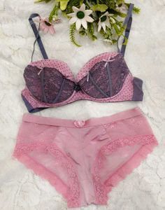 Pink Lace Bra & Panty Set