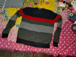 Striped V-Neck Sweater light imported
