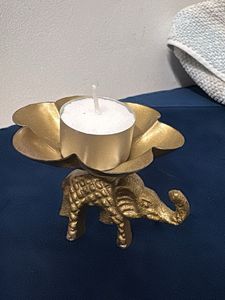 Lotus &amp; Small elephant Candle Holder
