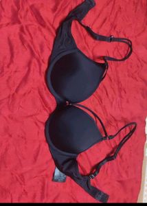 (H&amp;M) Stylish Black Microfiber Push-up Bra