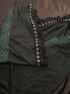Black Top with Lace Detail