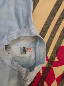Light Blue "Game Over" Graphic oversized Tee