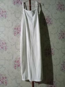 Elegant White Textured Midi Dress