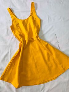 Chic Yellow Skater Dress