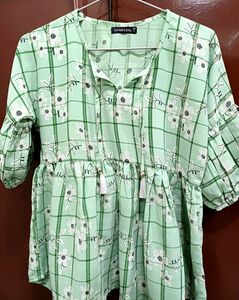 Pumpkin green color thick georgette kadhi floral p
