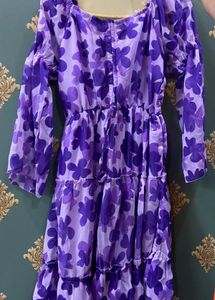 Purple Floral Tiered Maxi Dress