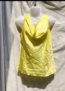 Satin Cowl Neck Sleeveless Top