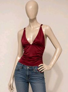 shein Satin Halter Neck Tank Top