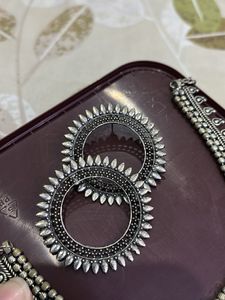 Oxidized Silver Necklace &amp; Earrings Set