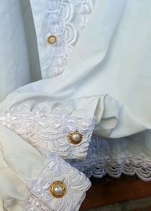 Elegant White Button-Down Blouse.
