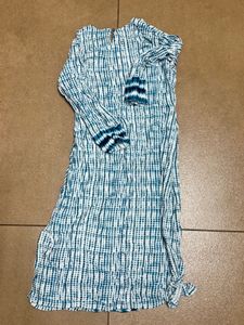 Blue &amp; White Tie-Dye Maxi Dress