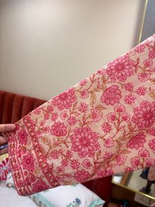 Pink Floral blockPrint Farida Gupta Kurta