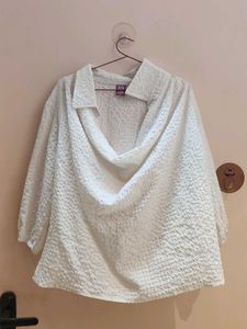 Chic Textured White Blouse