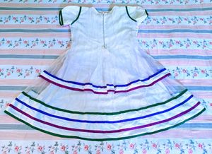 Embroidered White Anarkali Kurta Set