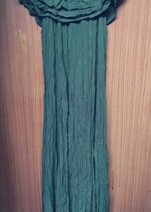 Olive Green Ruffled Maxi Dress