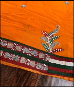 Elegant Mustard Embroidered Saree