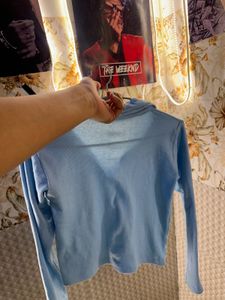 Cute Blue Long Sleeve Top