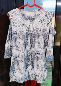 Cold Shoulder Floral Print Top