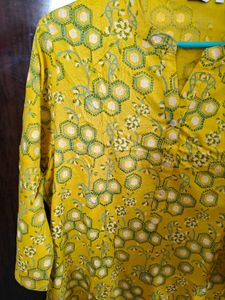 Yellow Printed Kurta