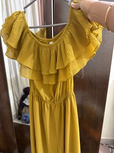 Mustard Yellow Ruffled Jumpsuit