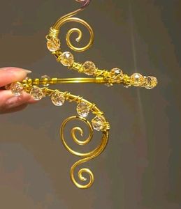 Elegant Gold Wire Wrap Bracelet with Crystals🤍✨
