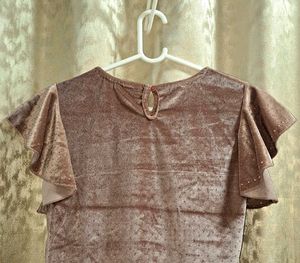 🌟Sparkly Velvet Flutter Sleeve Top🤩