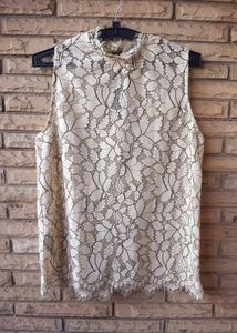 Elegant Lace Mock Neck Top