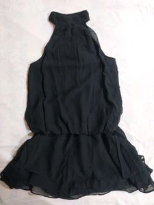 Chic Black Halter Neck Mini Dress