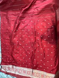 Royal Red Zari Saree + blouse piece
