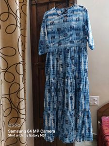 Blue & White Long Gown/Kurti🦋
