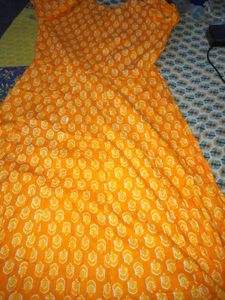 Orange Printed Kurta