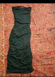 Black Ruched Strapless Dress🖤