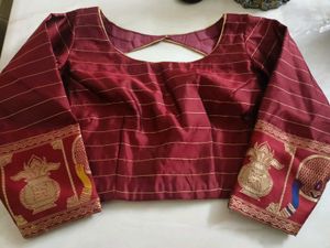 Elegant Maroon Silk Saree with Stiched Blouse