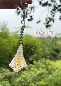 Handmade Beaded Flower Keychain