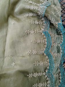 size xl Beautiful pakistani suit with organza dupp